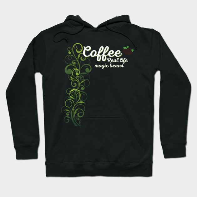 Magic Beans - Kaffee Genuss Bohnen Ranke Hoodie by Maggini Art